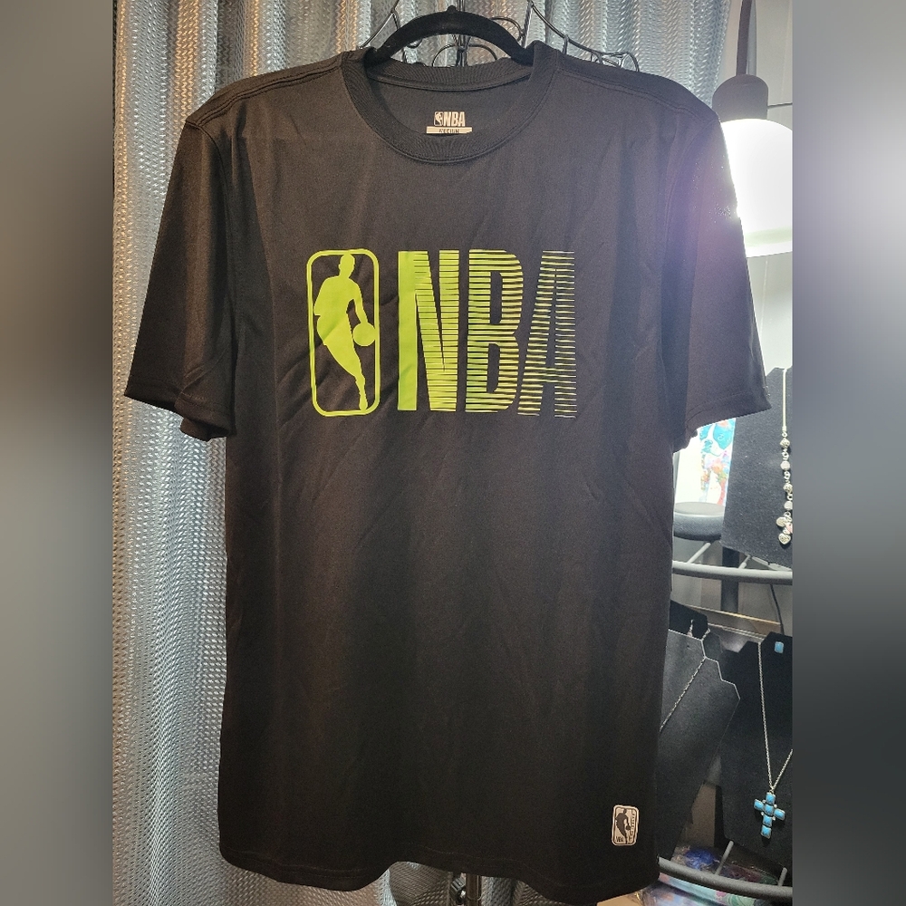 NBA Black Tee with Vibrant Green Emblem